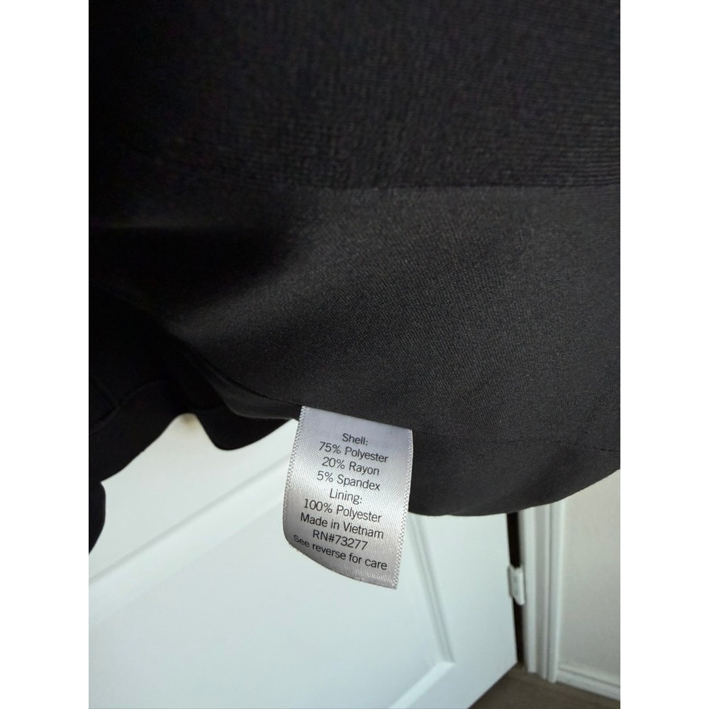 Nine West Womens Black Ruched 3/4 Sleeve Open Front Blazer Jacket Large - Picture 7 of 10